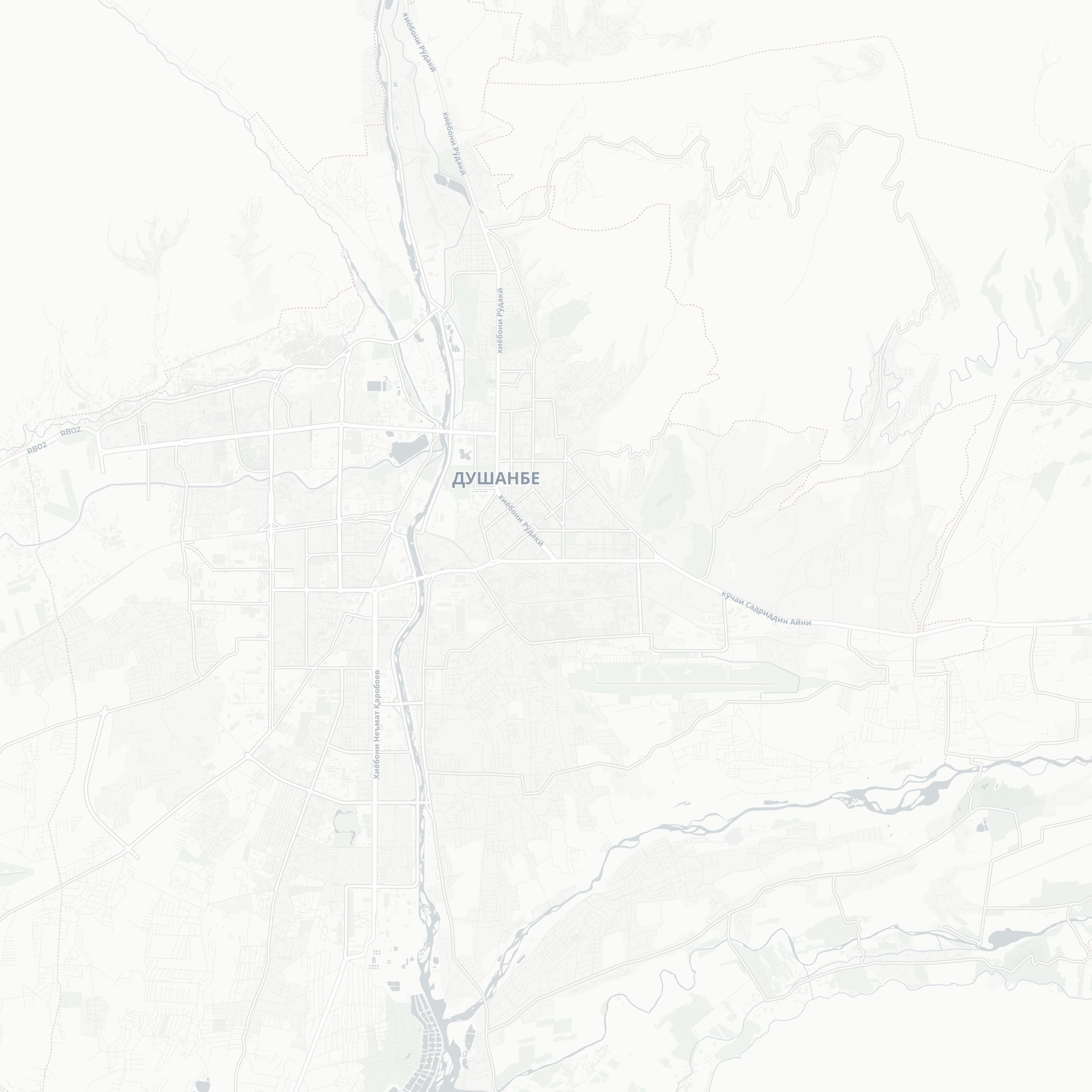 Карта Душанбе, © OpenStreetMap © CARTO